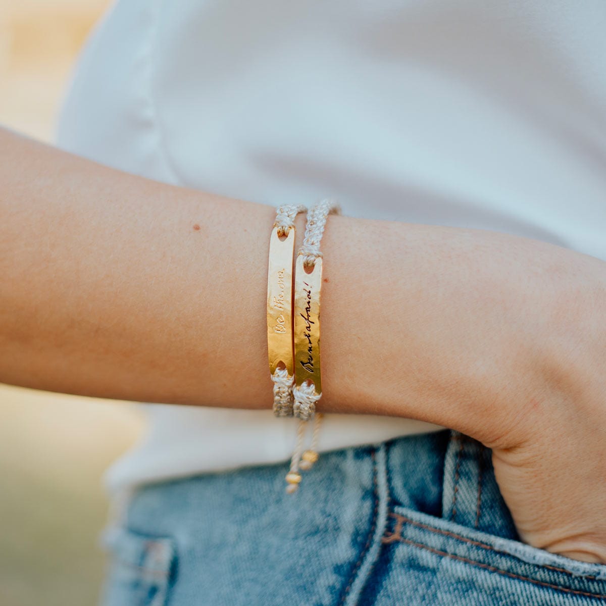 My Saint My Hero Be The One Bracelet, Metallic Gold / Gold - Little Miss Muffin Children & Home