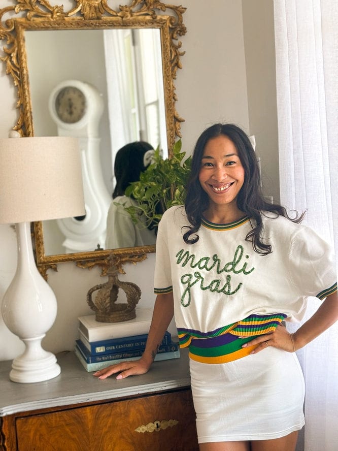 Mardi Gras Creations Mardi Gras Creations Adult Straight Cut Skort - White - Little Miss Muffin Children & Home