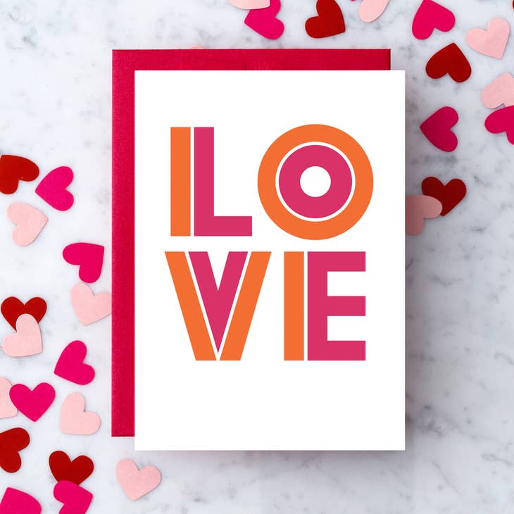 Design with Heart Design with Heart "Love” Greeting Card Pink and Orange - Little Miss Muffin Children & Home