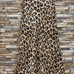 satin beige leopard satin midi skirt