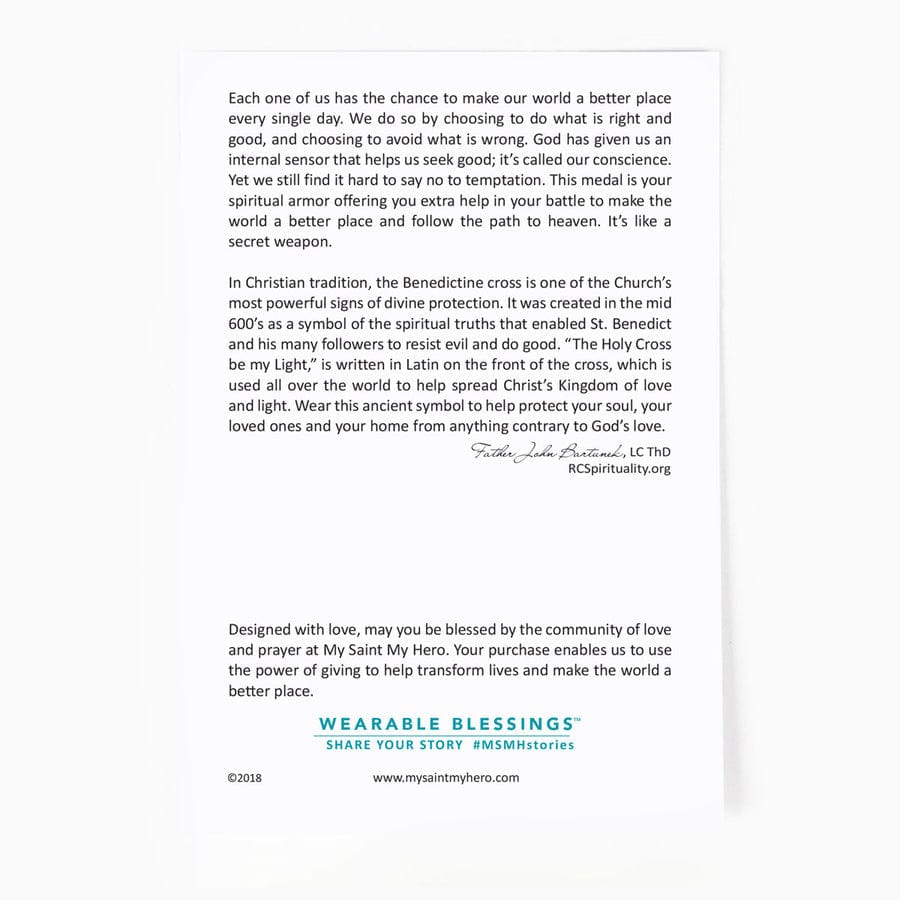 My Saint My Hero Benedictine Petite Necklace - Little Miss Muffin Children & Home