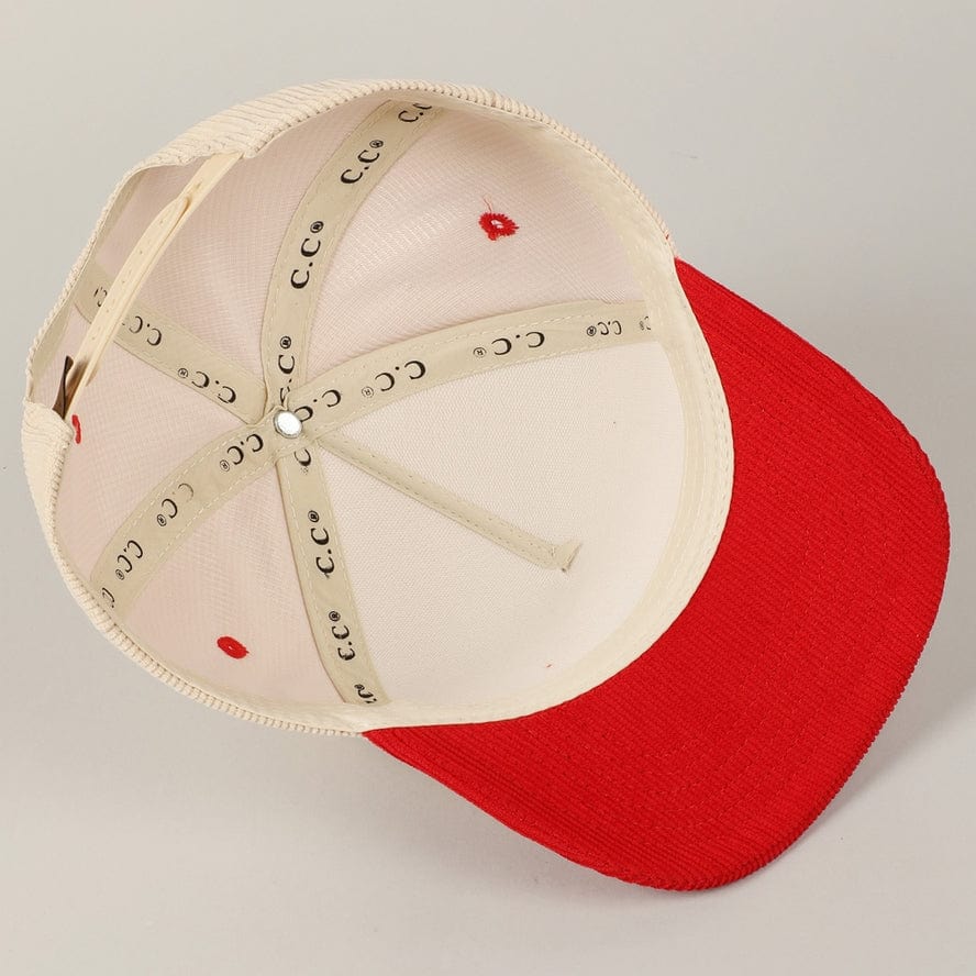 Fashion City Fashion City Love Glitter Bubble Letter Two-Tone Corduroy Cap, Red - Little Miss Muffin Children & Home