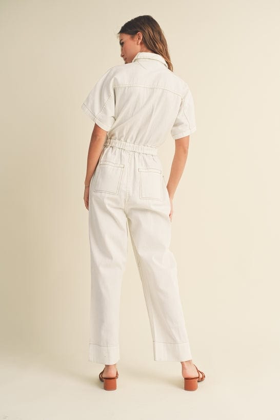 Miou Muse Miou Muse Short Sleeve Utility Jumpsuit - Little Miss Muffin Children & Home