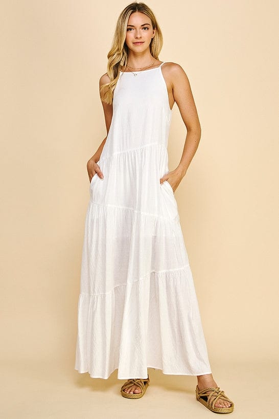 chinese dress ladies Sleeveless Tiered Maxi Dress