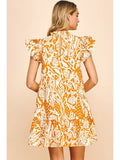 Pinch Pinch Floral Print Flutter Sleeve Mini Dress with Pockets - Little Miss Muffin Children & Home