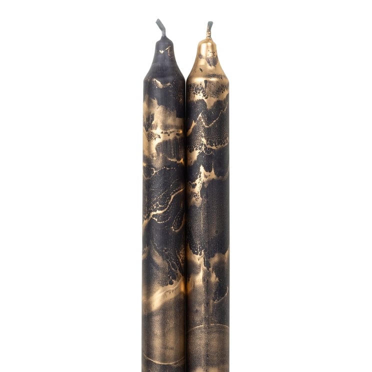 black and gold decorative taper candles