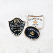 black gold and white champagne trays