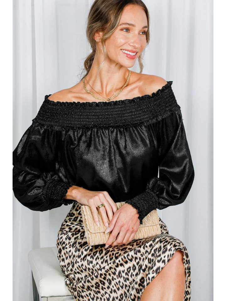 black metallic blouse