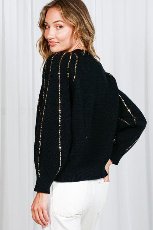 black sequin dolman sweater