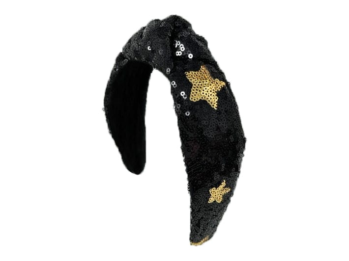 Golden Lily Golden Lily Black Knot Headband with Gold Sequin Star - Little Miss Muffin Children & Home