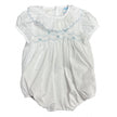 White bubble with blue bows for baby girl 