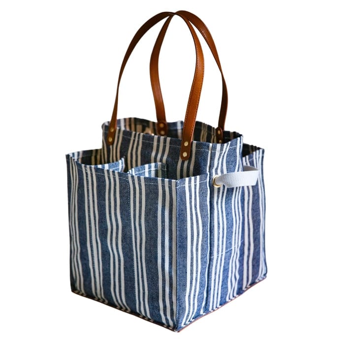 blue stripe tote