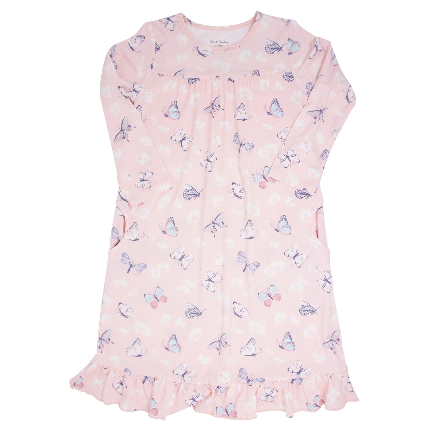 Sweet Bamboo Sweet Bamboo Boho Dress Butterfly Daisy Pink - Little Miss Muffin Children & Home