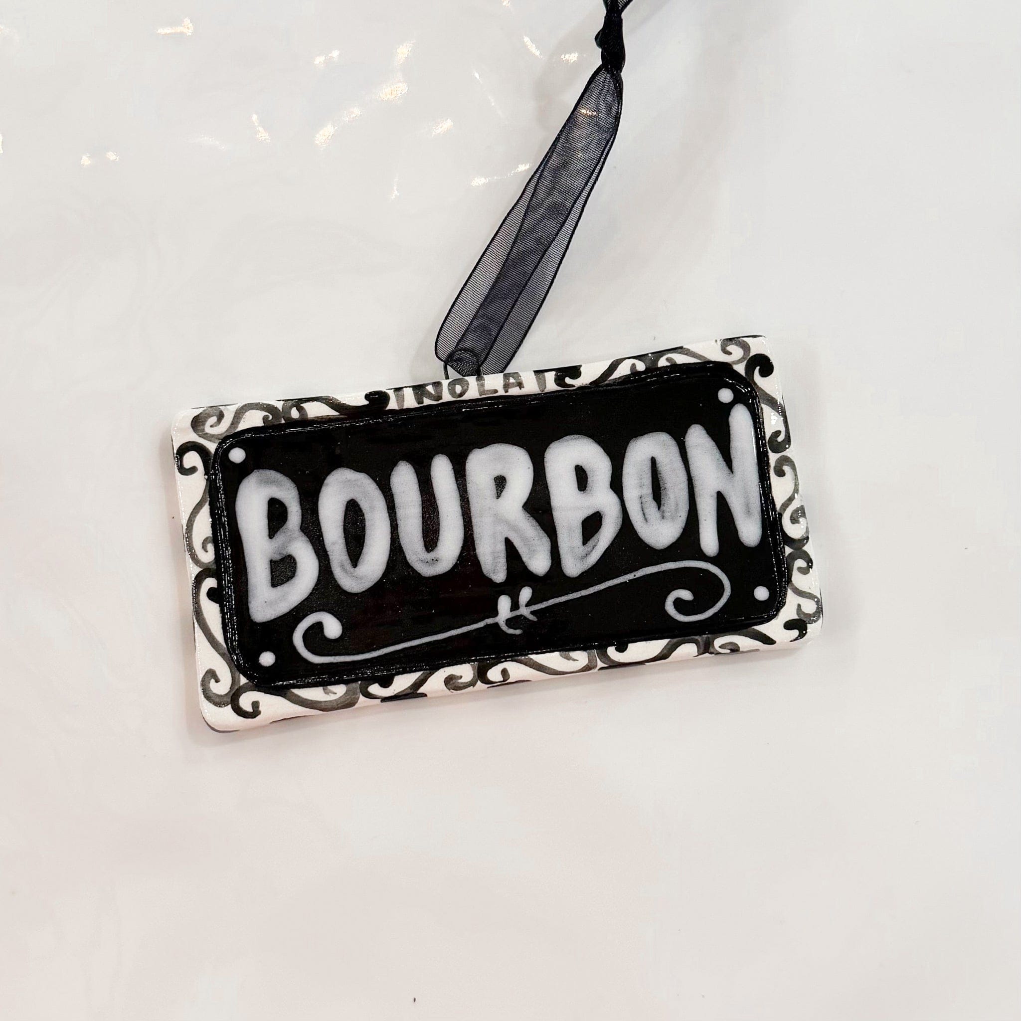 hand painted bourbon ornament