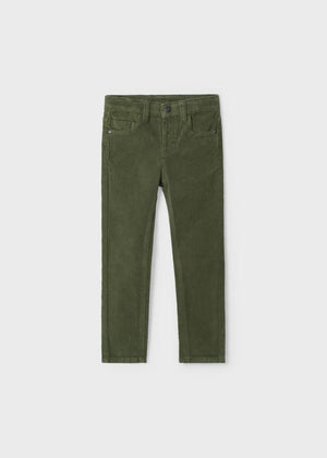 Mayoral Slim Fit Corduroy Pants for Boys in Moss