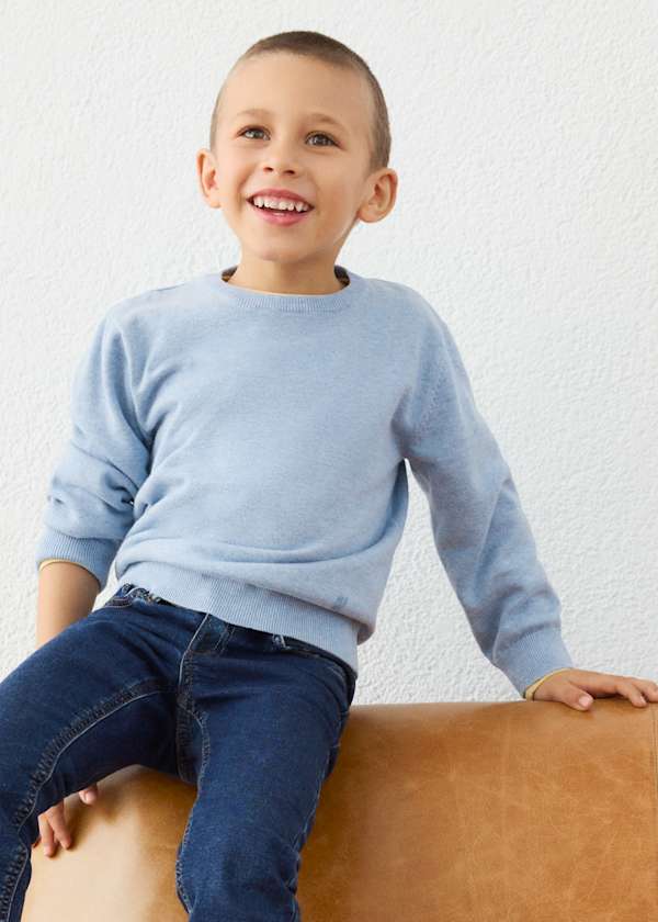 Boys' Crew Neck Sweater in Vivid Rain