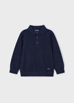 Mayoral Usa Inc Mayoral Tricot Long Sleeve Polo Shirt in Navy - Little Miss Muffin Children & Home