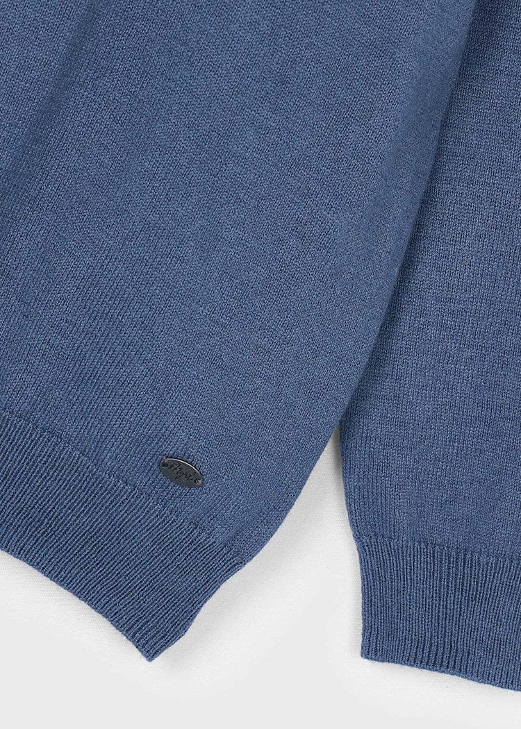 Mayoral Usa Inc Long Sleeve Knit Polo in Heather Steel - Little Miss Muffin Children & Home