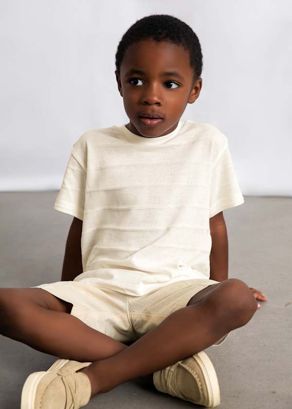 Mayoral Usa Inc Ribbed Knit T-Shirt in Cream - Little Miss Muffin Children & Home