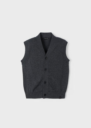 Mayoral Tricot Knit Sweater Vest in Pencil Grey