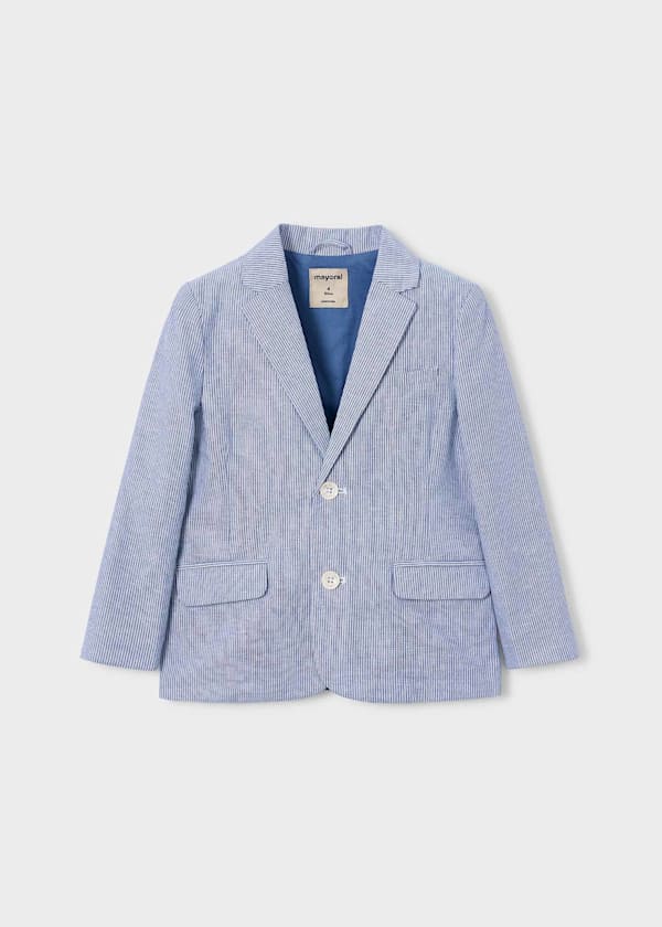 Mayoral Usa Inc Linen Blazer in Blue Stripe - Little Miss Muffin Children & Home