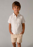 Linen Shorts & Shirt Set in Mocha