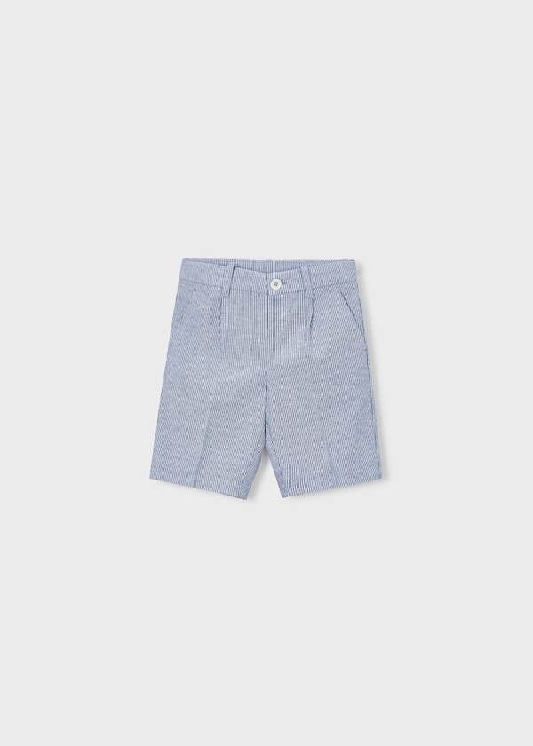 Mayoral Usa Inc Linen Bermuda Shorts in Blue Stripe - Little Miss Muffin Children & Home