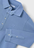 Mayoral Long Sleeve Polo Shirt in Glacial