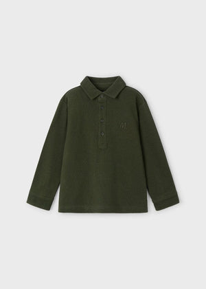 Mayoral Long Sleeve Polo Shirt in Moss