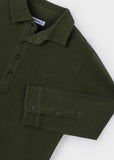 Mayoral Long Sleeve Polo Shirt in Moss