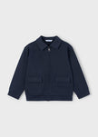 Lightweight Collared Zip Up Jacket in navy