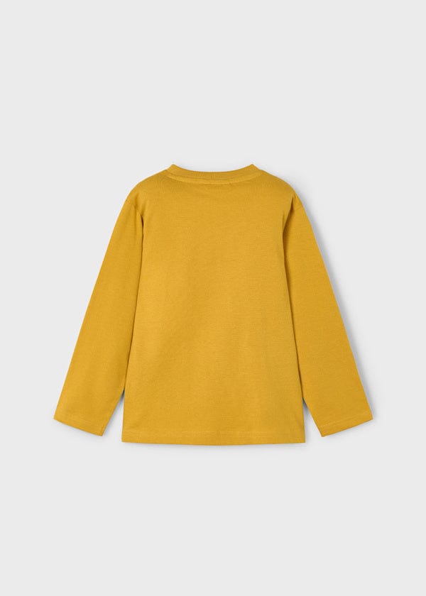 Mayoral Usa Inc Long Sleeve Dino T-Shirt in Mustard - Little Miss Muffin Children & Home