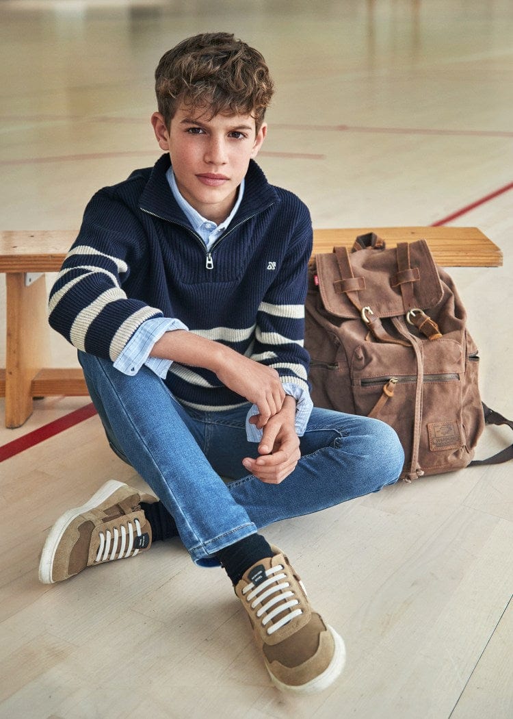 Mayoral Usa Inc Mayoral Zip Neck Striped Sweater - Little Miss Muffin Children & Home