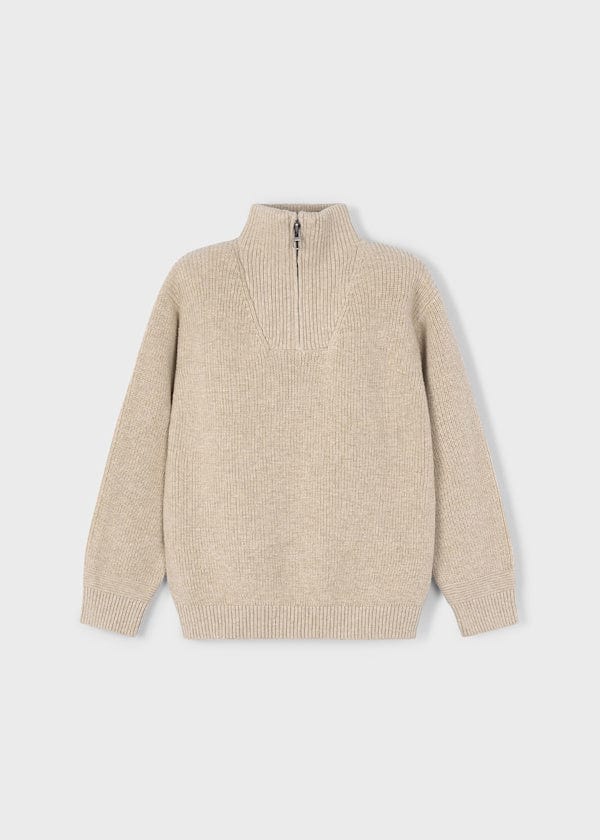 Quarter Zip Knit Sweater in Chai