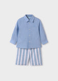 Abel & Lula Abel & Lula Linen Shirt & Striped Shorts Set for Boy - Little Miss Muffin Children & Home