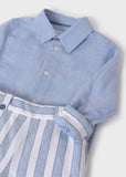 Abel & Lula Abel & Lula Linen Shirt & Striped Shorts Set for Boy - Little Miss Muffin Children & Home