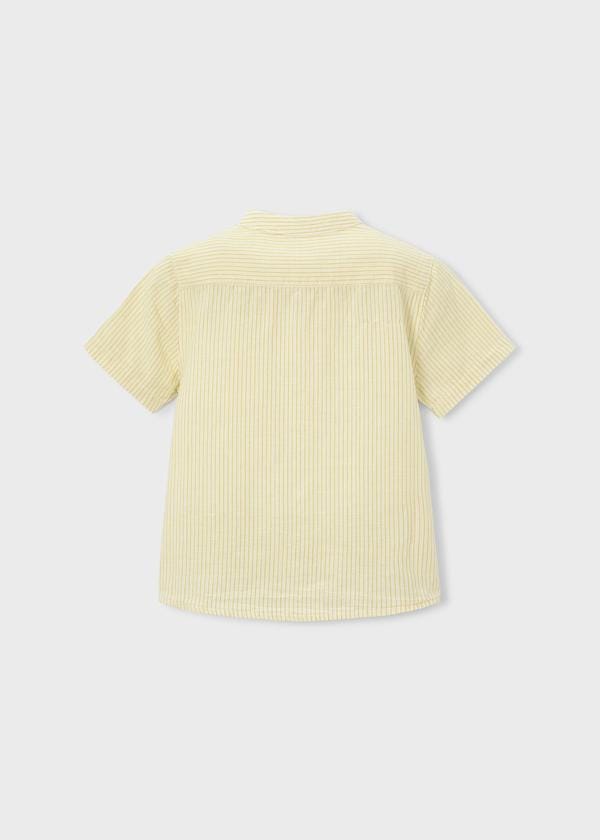 Mayoral Usa Inc Short Sleeve Button Up Mandarin Collar Shirt in Olive - Little Miss Muffin Children & Home