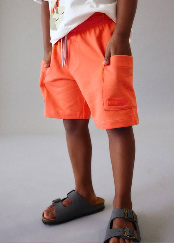 Mayoral Usa Inc Drawstring Shorts with Patch Pockets in Orange - Little Miss Muffin Children & Home