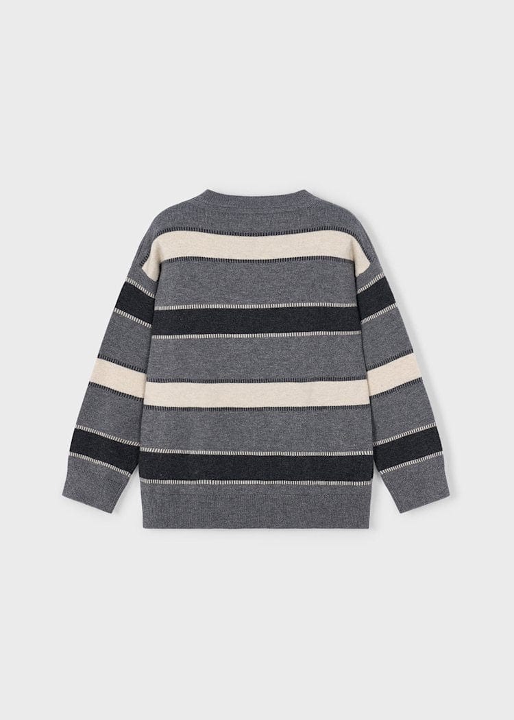 Mayoral Usa Inc Striped Knit Sweater in Graphite - Little Miss Muffin Children & Home