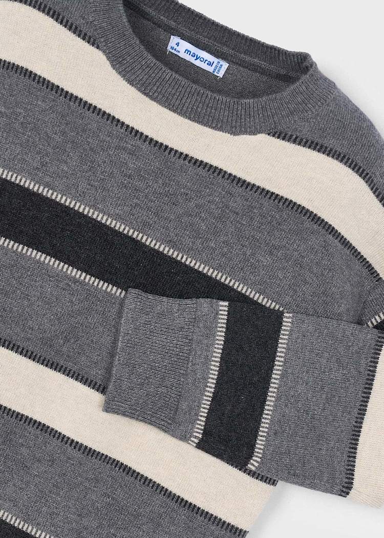 Mayoral Usa Inc Striped Knit Sweater in Graphite - Little Miss Muffin Children & Home