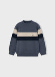 Mayoral Usa Inc Striped Knit Sweater in Heather Steel - Little Miss Muffin Children & Home