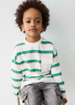 Long Sleeve Striped Pocket T-Shirt