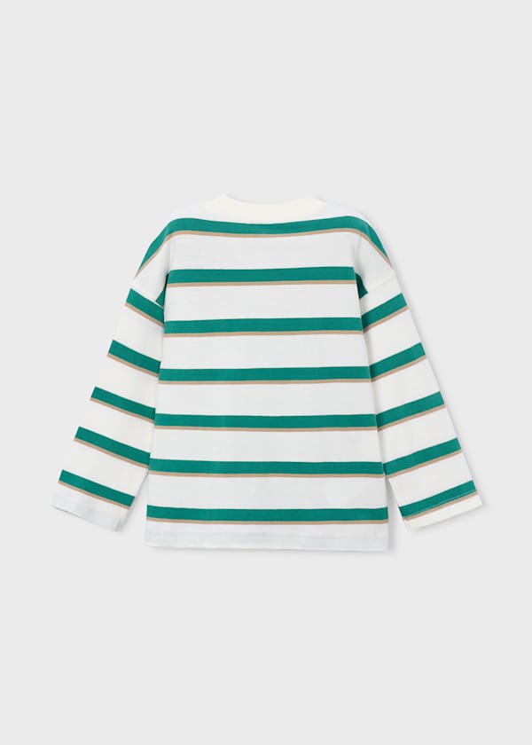 Long Sleeve Striped Pocket T-Shirt