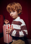 Mayoral Usa Inc Long Sleeve Striped Polo in Plum - Little Miss Muffin Children & Home