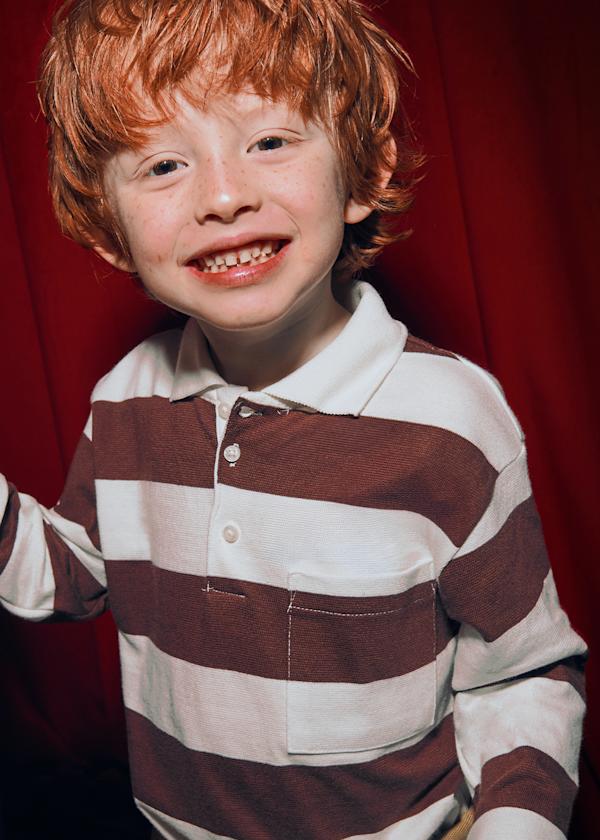 Mayoral Usa Inc Long Sleeve Striped Polo in Plum - Little Miss Muffin Children & Home