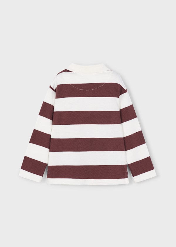 Mayoral Usa Inc Long Sleeve Striped Polo in Plum - Little Miss Muffin Children & Home