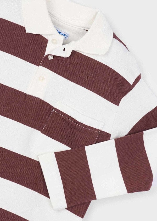 Mayoral Usa Inc Long Sleeve Striped Polo in Plum - Little Miss Muffin Children & Home