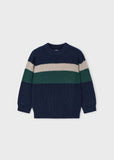 Mayoral Striped Ribbed Sweater in Alpine Green