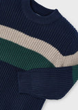 Mayoral Striped Ribbed Sweater in Alpine Green