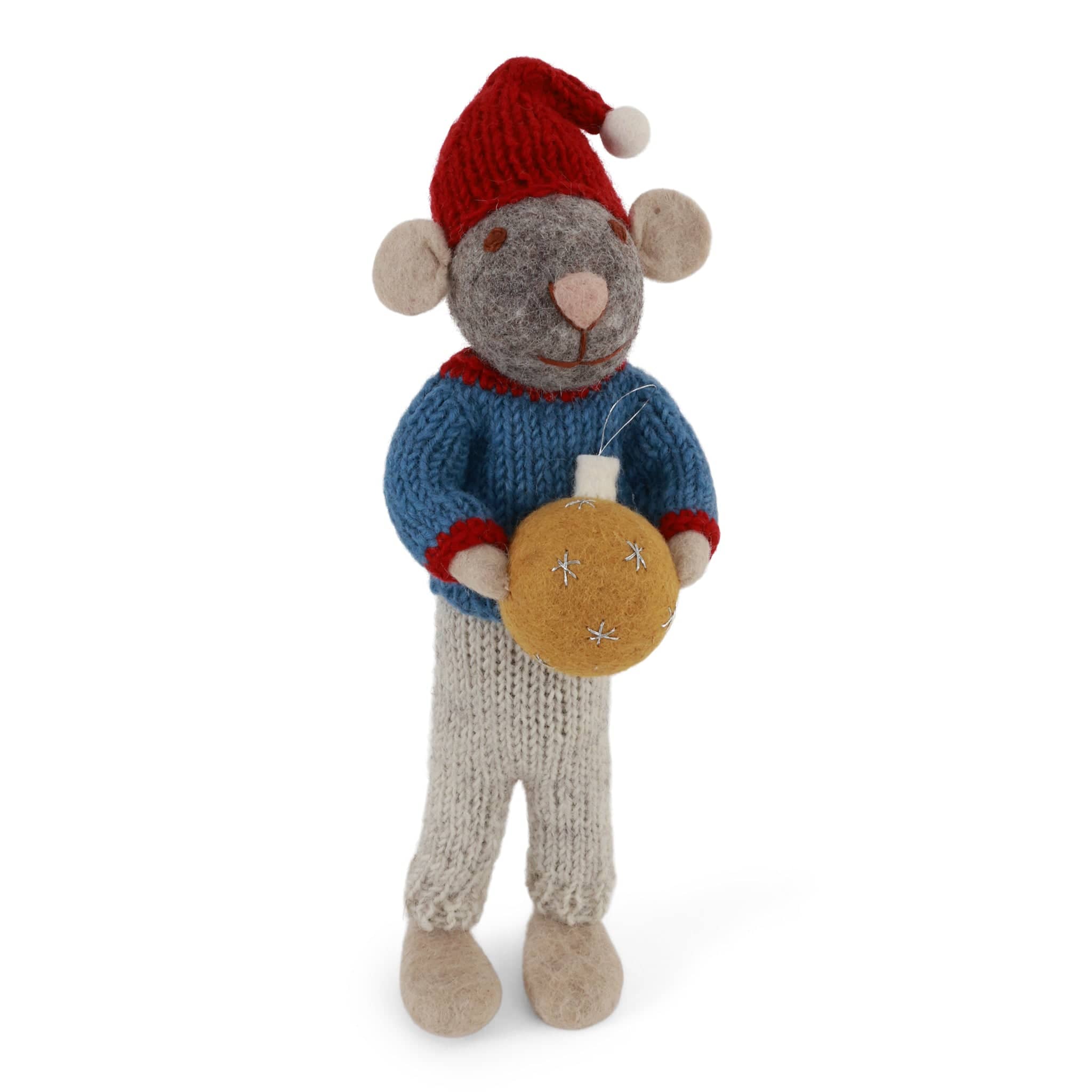 boy christmas felt mouse